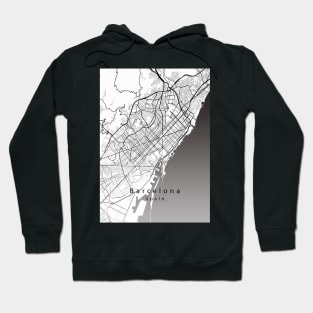 Barcelona Spain City Map Hoodie